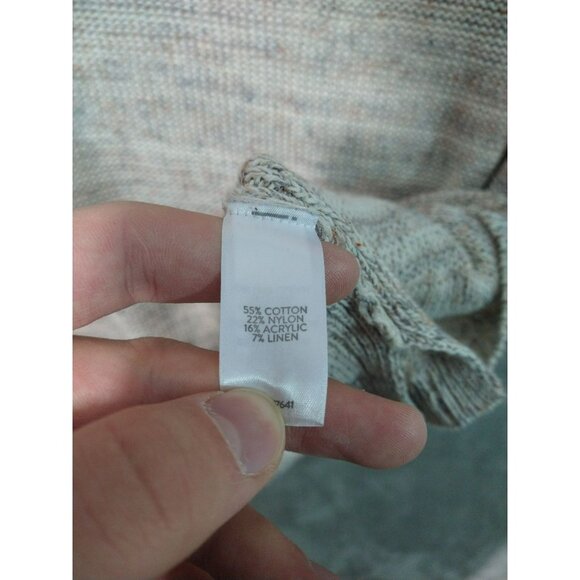 Pure J Jill Sweater Womens Large Beige Linen Blend Pullover Short Sleeve Sheer - Picture 6 of 8